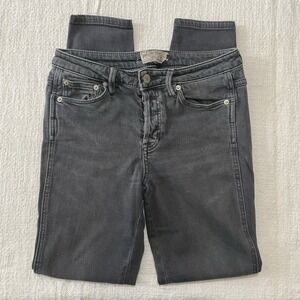 Free people womans jeans size‎ W 26 button fly denim grey Pants Preppy Y2K